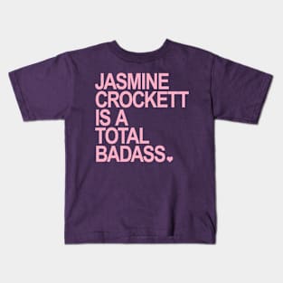 Jasmine Crockett is a total badass - pink Kids T-Shirt